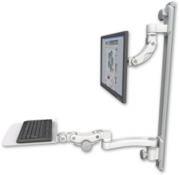 ICW UL560I-T50D-KP12F-A1-MW Inverted LCD Mount on a 36" Wall Track Slider, Medical White