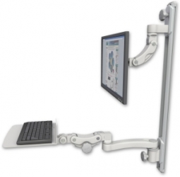 ICW UL560I-T50D-KP12F-A1-QG Inverted LCD Mount on a 36" Wall Track Slider, Quartz Gray