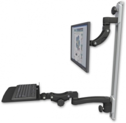 ICW UL560I-T50D-KP12F-A1-WB Inverted LCD Mount on a 36" Wall Track Slider, Writable Black