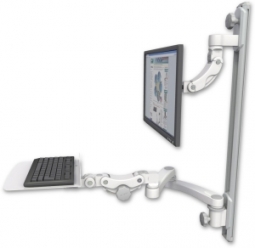 ICW UL560I-T50D-KP12F-A2-MW Inverted LCD Mount on a 36" Wall Track Slider, Medical White