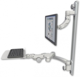 ICW UL560I-T50D-KP12F-A2-QG Inverted LCD Mount on a 36" Wall Track Slider, Quartz Gray