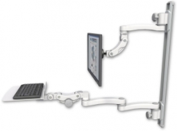 ICW UL560I-T50D-KP12F-A3-MW Inverted LCD Mount on a 36" Wall Track Slider, Medical White