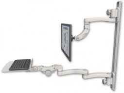 ICW UL560I-T50D-KP12F-A3-QG Inverted LCD Mount on a 36" Wall Track Slider, Quartz Gray