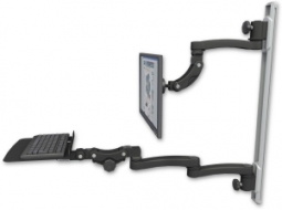 ICW UL560I-T50D-KP12F-A3-WB Inverted LCD Mount on a 36" Wall Track Slider, Writable Black