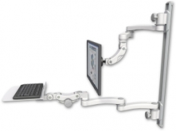 ICW UL560I-T50D-KP12F-A4-MW Inverted LCD Mount on a 36" Wall Track Slider, Medical White