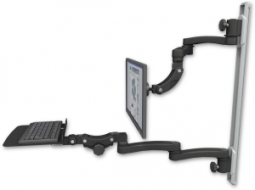 ICW UL560I-T50D-KP12F-A4-WB Inverted LCD Mount on a 36" Wall Track Slider, Writable Black