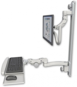 ICW UL560I-T50D-KPB-A1-QG Inverted LCD Mount on a 36" Wall Track Slider, Quartz Gray
