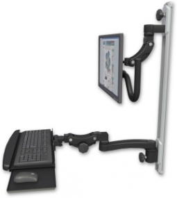 ICW UL560I-T50D-KPB-A1-WB Inverted LCD Mount on a 36" Wall Track Slider, Writable Black