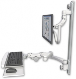 ICW UL560I-T50D-KPB-A2-MW Inverted LCD Mount on a 36" Wall Track Slider, Medical White