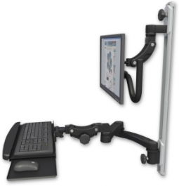 ICW UL560I-T50D-KPB-A2-WB Inverted LCD Mount on a 36" Wall Track Slider, Writable Black