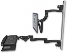 ICW UL560I-T50D-KPB-A3-WB Inverted LCD Mount on a 36" Wall Track Slider, Writable Black