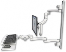 ICW UL560I-T50D-KPB-A4-MW Inverted LCD Mount on a 36" Wall Track Slider, Medical White