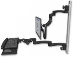 ICW UL560I-T50D-KPB-A4-WB Inverted LCD Mount on a 36" Wall Track Slider, Writable Black