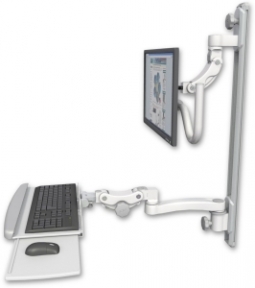 ICW UL560I-T50D-KPP-A1-MW Inverted LCD Mount on a 36" Wall Track Slider, Medical White