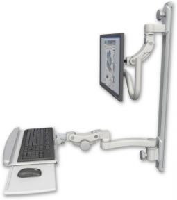 ICW UL560I-T50D-KPP-A1-QG Inverted LCD Mount on a 36" Wall Track Slider, Quartz Gray