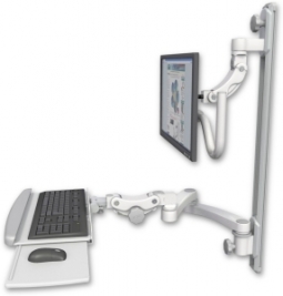 ICW UL560I-T50D-KPP-A2-MW Inverted LCD Mount on a 36" Wall Track Slider, Medical White