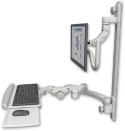 ICW UL560I-T50D-KPP-A2-QG Inverted LCD Mount on a 36" Wall Track Slider, Quartz Gray