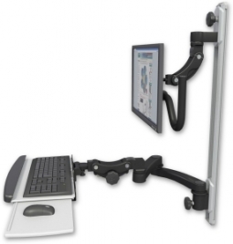 ICW UL560I-T50D-KPP-A2-WB Inverted LCD Mount on a 36" Wall Track Slider, Writable Black