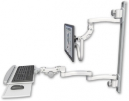 ICW UL560I-T50D-KPP-A3-MW Inverted LCD Mount on a 36" Wall Track Slider, Medical White