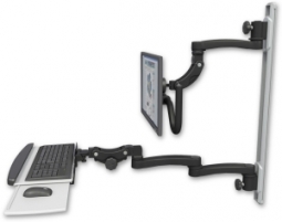 ICW UL560I-T50D-KPP-A3-WB Inverted LCD Mount on a 36" Wall Track Slider, Writable Black
