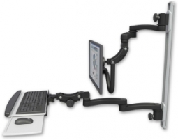 ICW UL560I-T50D-KPP-A4-WB Inverted LCD Mount on a 36" Wall Track Slider, Writable Black