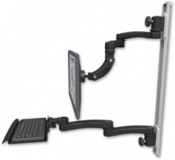 ICW UL560I-T50D-KU12-A4-WB Inverted LCD Mount on a 36" Wall Track Slider, Writable Black