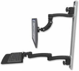 ICW UL560I-T50D-KU12F-A3-WB Inverted LCD Mount on a 36" Wall Track Slider, Writable Black