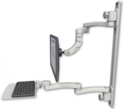 ICW UL560I-T50D-KU12F-A4-QG Inverted LCD Mount on a 36" Wall Track Slider, Quartz Gray