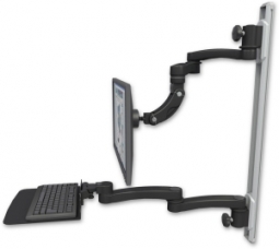 ICW UL560I-T50D-KU12F-A4-WB Inverted LCD Mount on a 36" Wall Track Slider, Writable Black