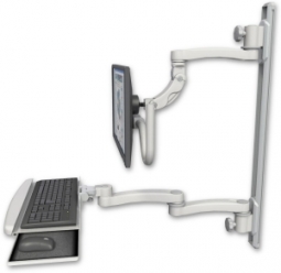 ICW UL560I-T50D-KUB-A3-QG Inverted LCD Mount on a 36" Wall Track Slider, Quartz Gray