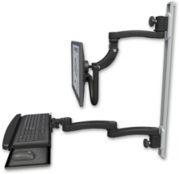 ICW UL560I-T50D-KUB-A3-WB Inverted LCD Mount on a 36" Wall Track Slider, Writable Black