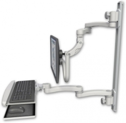 ICW UL560I-T50D-KUB-A4-QG Inverted LCD Mount on a 36" Wall Track Slider, Quartz Gray