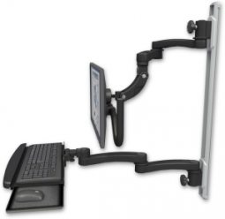 ICW UL560I-T50D-KUB-A4-WB Inverted LCD Mount on a 36" Wall Track Slider, Writable Black