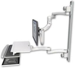 ICW UL560I-T50D-KUS-A4-MW Inverted LCD Mount on a 36" Wall Track Slider, Medical White