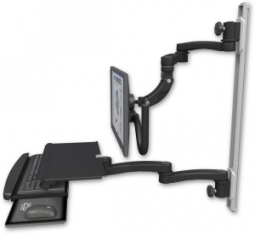 ICW UL560I-T50D-KUS-A4-WB Inverted LCD Mount on a 36" Wall Track Slider, Writable Black