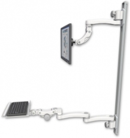 ICW UL560I-T50D-KP12-A3-MW Inverted LCD Mount on a 50" Wall Track Slider, Medical White