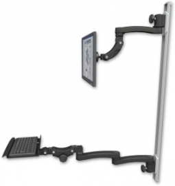 ICW UL560I-T50D-KP12-A3-WB Inverted LCD Mount on a 50" Wall Track Slider, Writable Black