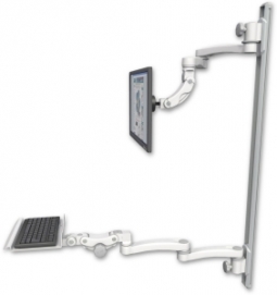 ICW UL560I-T50D-KP12-A4-MW Inverted LCD Mount on a 50" Wall Track Slider, Medical White
