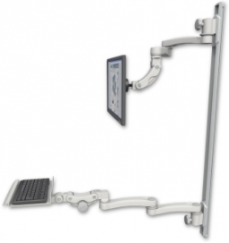 ICW UL560I-T50D-KP12-A4-QG Inverted LCD Mount on a 50" Wall Track Slider, Quartz Gray