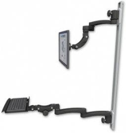 ICW UL560I-T50D-KP12-A4-WB Inverted LCD Mount on a 50" Wall Track Slider, Writable Black