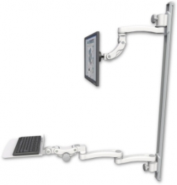 ICW UL560I-T50D-KP12F-A3-MW Inverted LCD Mount on a 50" Wall Track Slider, Medical White