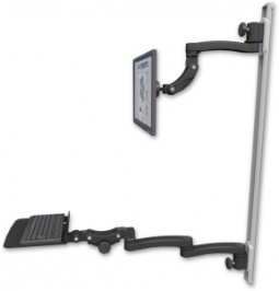 ICW UL560I-T50D-KP12F-A3-WB Inverted LCD Mount on a 50" Wall Track Slider, Writable Black