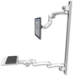 ICW UL560I-T50D-KP12F-A4-MW Inverted LCD Mount on a 50" Wall Track Slider, Medical White