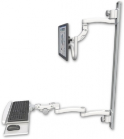 ICW UL560I-T50D-KPB-A3-MW Inverted LCD Mount on a 50" Wall Track Slider, Medical White