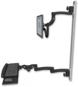 ICW UL560I-T50D-KPB-A3-WB Inverted LCD Mount on a 50" Wall Track Slider, Writable Black