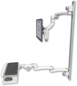 ICW UL560I-T50D-KPB-A4-MW Inverted LCD Mount on a 50" Wall Track Slider, Medical White