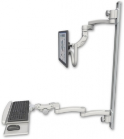 ICW UL560I-T50D-KPB-A4-QG Inverted LCD Mount on a 50" Wall Track Slider, Quartz Gray