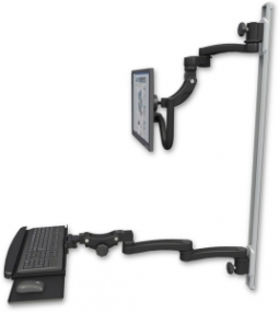 ICW UL560I-T50D-KPB-A4-WB Inverted LCD Mount on a 50" Wall Track Slider, Writable Black