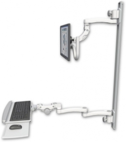 ICW UL560I-T50D-KPP-A3-MW Inverted LCD Mount on a 50" Wall Track Slider, Medical White