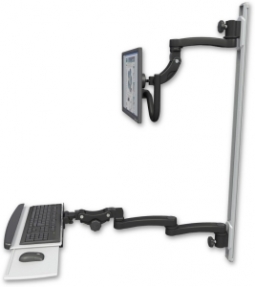 ICW UL560I-T50D-KPP-A3-WB Inverted LCD Mount on a 50" Wall Track Slider, Writable Black